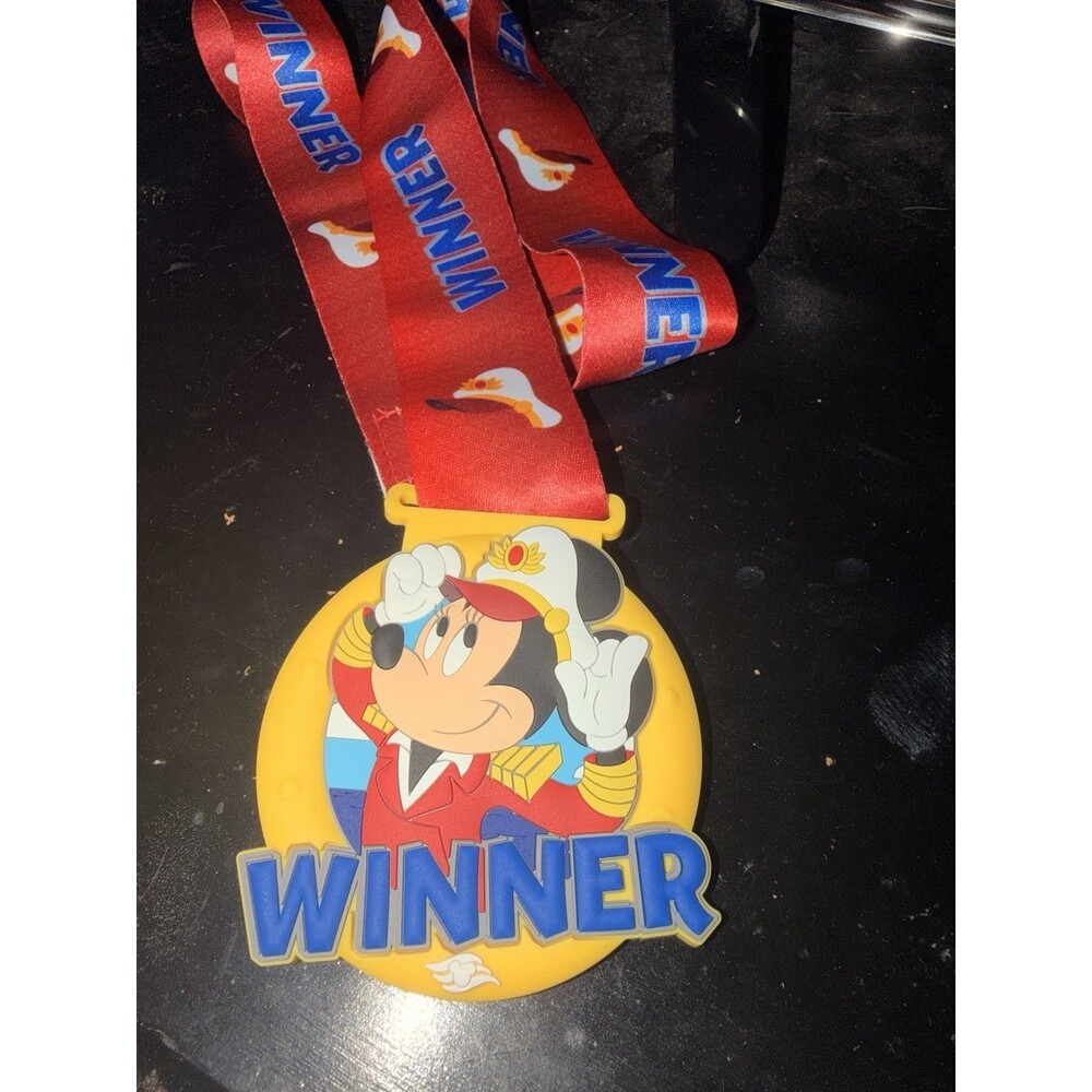 Disney Cruise Line WINNER Medal Lanyard Minnie Mouse Rubber PVC Medallion Ribbon